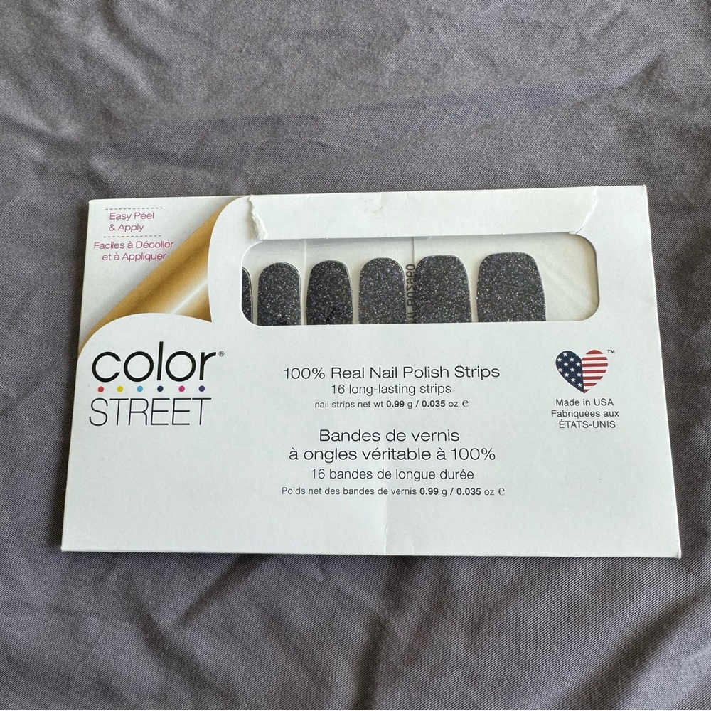 *Retired* Color Street: Living the Gleam | Black Glitter Purple Party Halloween - Picture 3 of 16
